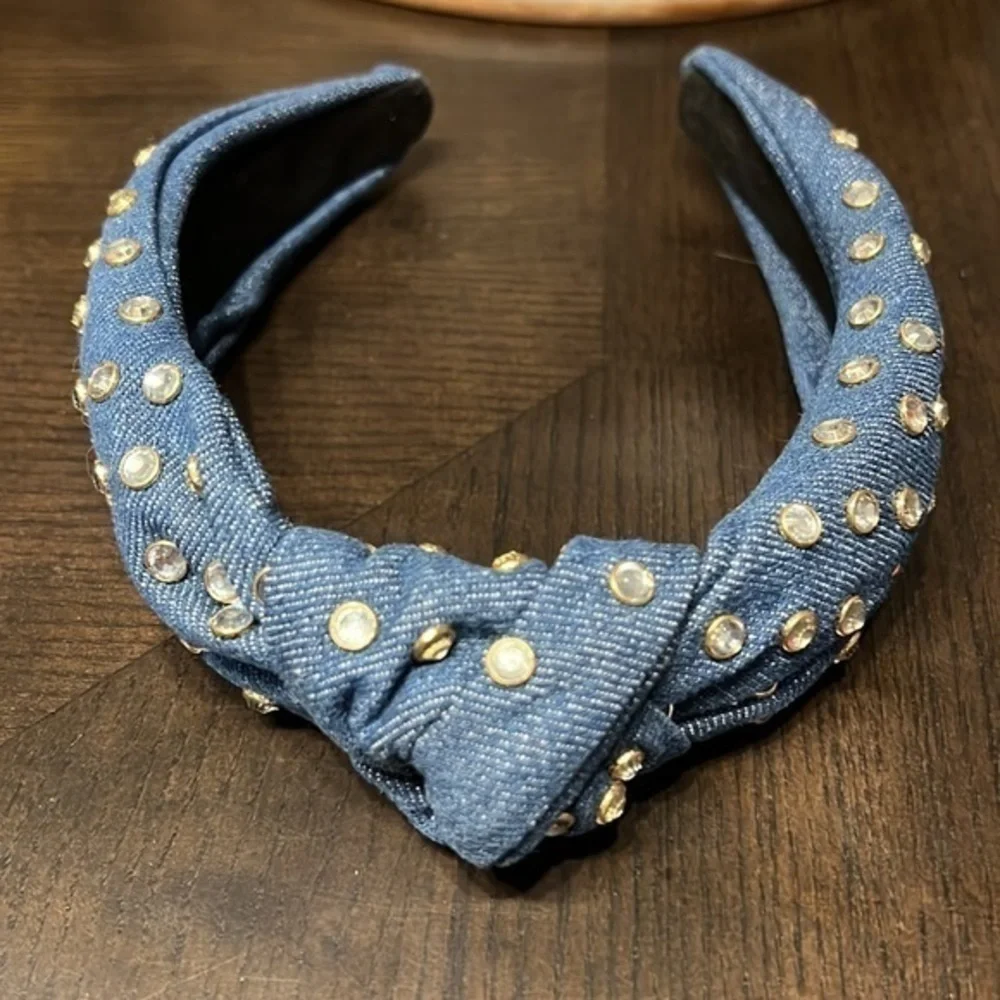 Retro Denim Stud Headband